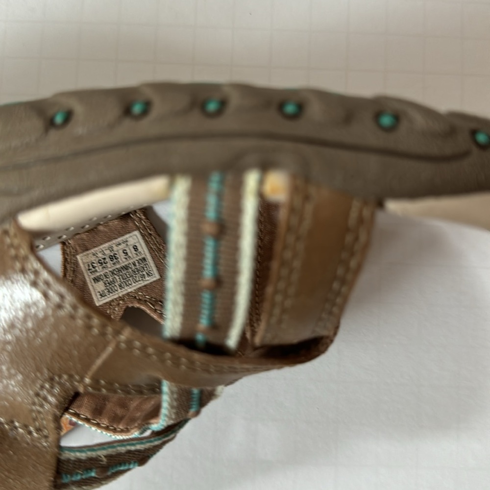 Skechers Reggae Sandals Thong Beige & Turquoise - Picture 15 of 15